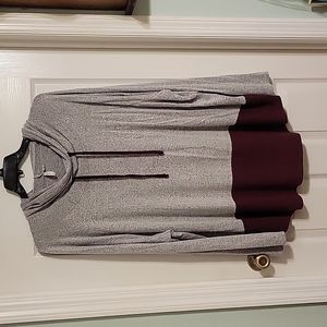 Active long sleeve maroon and gray shirt